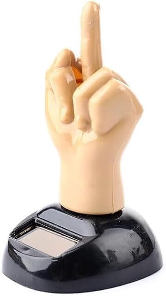 Car Dashboard Solar Powered Mid Finger Shaking Dancing Figure Decorative Figures Playsets, 3D Figurine Desk Solar Dancing Figurines, Dashboard bleheads, Middle Finger Duck, Solar Power Kits