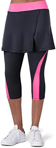 ANIVIVO Women Tennis Skirted Leggings with Pockets, Capris Yoga Leggings with Skirts&Tennis Pickleball Clothing