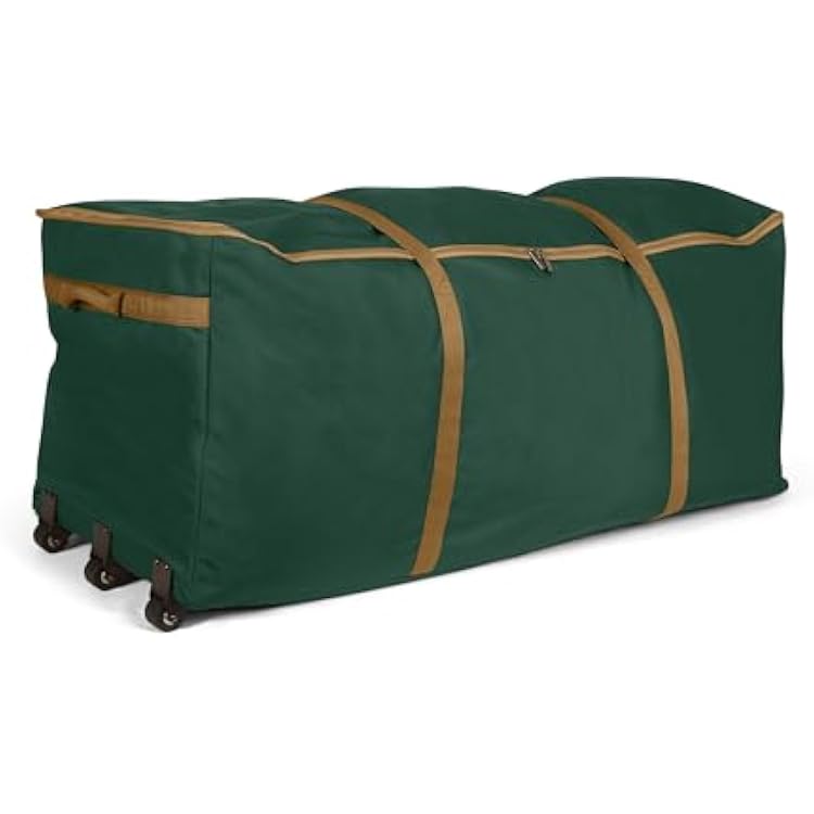 Covermates Keepsakes Christmas Tree Rolling Cinch Bag Heavy-Duty Polyester Holiday Storage with Wheels, Reinforced Handles & Cinch Straps Durable Christmas Tree Storage Solution, Green