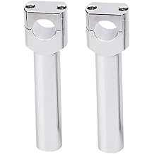 1" Handlebar Bar Risers Motorcycle Bar Clamps For Streetbob, Goldfire Straight One Piece Tall Handle Bar Riser Extension Kit Compatible With Harley Chrome. 5.51" Raise