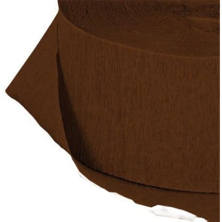Greenbrier Chocolate Brown Crepe Paper Streamers, 2 Rolls, 145 Feet Total, Made in USA