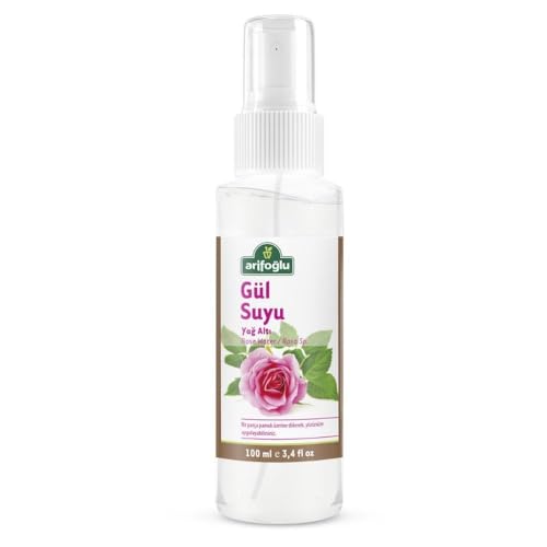 Arifoglu Natural Rose Water%100 Pure for Body and Face Spray Distilation 100 ml 3.4 fl oz, Clear