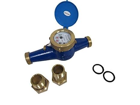 PRM 1-1/4 Inch Multi-Jet Brass Totalizing Water Meter Sealed Dry Dial, Pulse Output, Internal Strainer, Epoxy-Coated, Polyethylene Measuring Chamber, 104F Max Temp, 150 psi Max Pressure