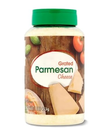 Grated Parmesan Cheese 16 oz Shaker, Perfect for Pasta, Pizza & Salads