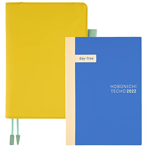 Hobonichi Techo Day-Free A5 Book & Cover Set [JapaneseA5January 2022 Start] Colors: Lemon Squash