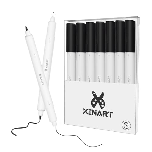 XINART Black Pens for Cricut JoyXtra, Dual Tips 7pcs Black Markers Pens Set Waterbased Ink Ultimate Fine Point Pen 0.4 Tip & 1.0 Tip
