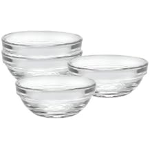 Duralex Made In France Lys 3-Inch Stackable Clear Bowl, Set of 4