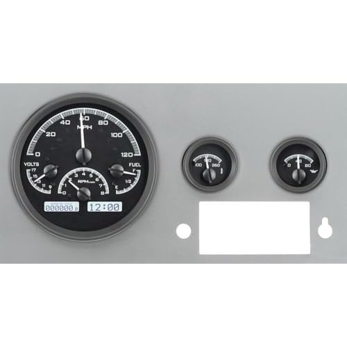 Dakota Digital 55 - 86 Jeep CJ VHX Analog Dash Gauges System Instruments Black Alloy White VHX-55J-K-W