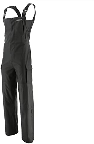 Caterpillar Longshore Waterproof Rain Bib Overalls for Men Featuring Welded Seams, Full-Front Zip Closure, and Zip Pockets, Black - X-Large34L