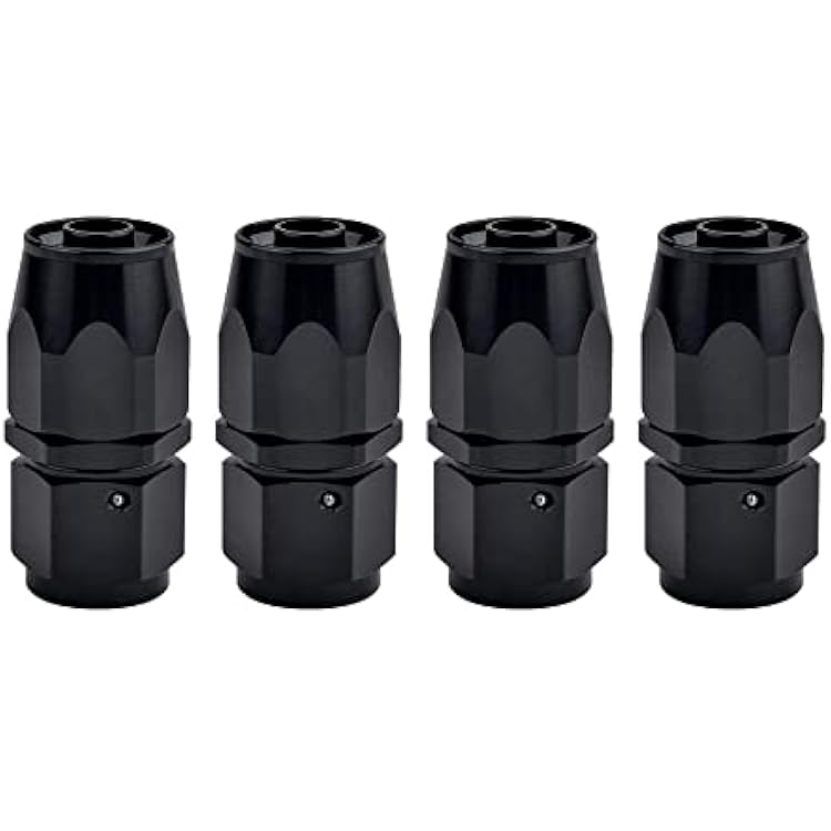 EVIL ENERGY 6AN Hose End Fitting Straight Swivel for CPE Braided Hose Black 4PCS