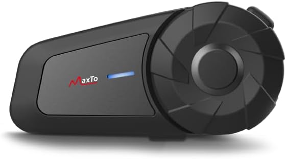 MAXTO Motorcycle Bluetooth Headset, MX1 2 Riders 800M universal Intercom Communication Systems, HiFi Stereo Sound/IPX6 Waterproof/Call Music Control, Motorcycle Helmet Speaker-Intercom-Headset
