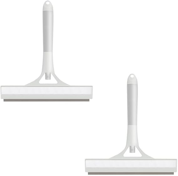 2 pcs Shower Squeegee,Window Cleaning Kit,Squeegee with Water Spray Function,Scraper Washer Wiper for Bathroom Window,Glass,Shower Door (White)