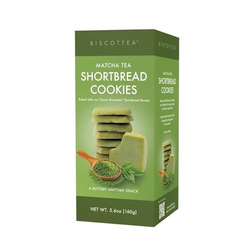 BISCOTTEA Matcha Green Tea Shortbread Cookies 8 Cookies