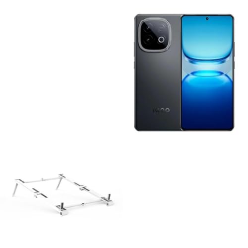 BoxWave Stand and Mount Compatible with vivo iQOO Z10 Turbo - Pocket Aluminum Stand 3-in-1, Portable Multi Angle Viewing Riser - Metallic Silver