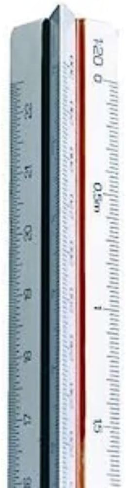 Linex 500:2500 300mm Triangular Scale Rule - White
