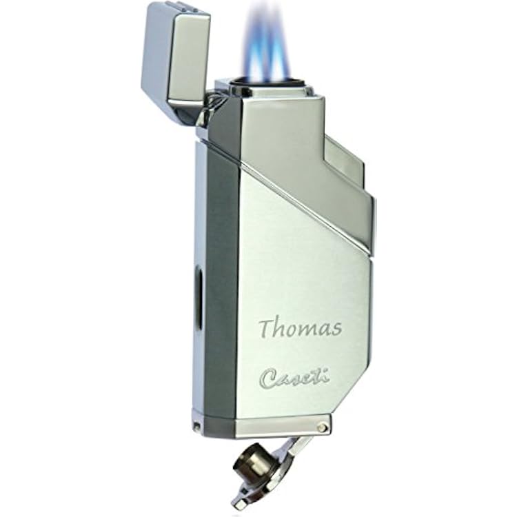 Personalized Caseti Cozmo Triple Flame Lighter - Chrome with Free Engraving