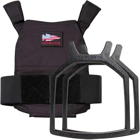 GORUCK Rucking Weighted Vest and Curved Ruck Plates Bundle, 6.25LB Pair | Complete Weighted Vest Kit, Curved Cast Iron Plates, Chest Cutout for Easier Breathing, For Walking and Running Training