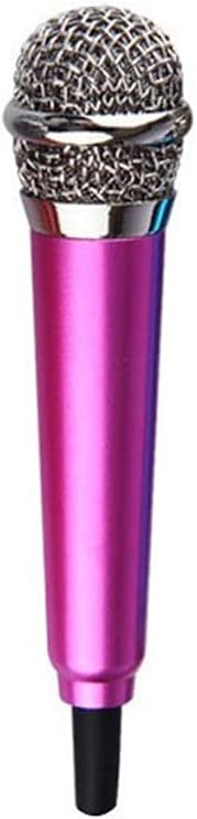 Rose Red Mini Singing Mic Equipment 3.5mm Mini Condenser Microphone Phone Karaoke Mic with Stand Singing Mic Equipment Handheld Microphone, Multipurpose Condenser Microphones