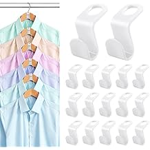 100 PCS Space Saving Hanger Hooks and Clips for Plastic Hangers (White)