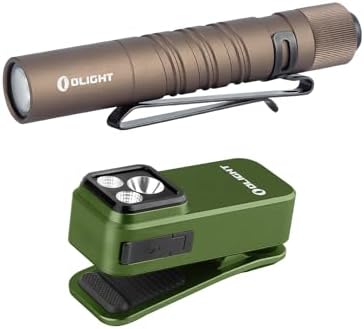 OLIGHT I3T EOS 180 Lumens Dual-Output Slim EDC Flashlight Bundle with Oclip Pro Clip-on Light