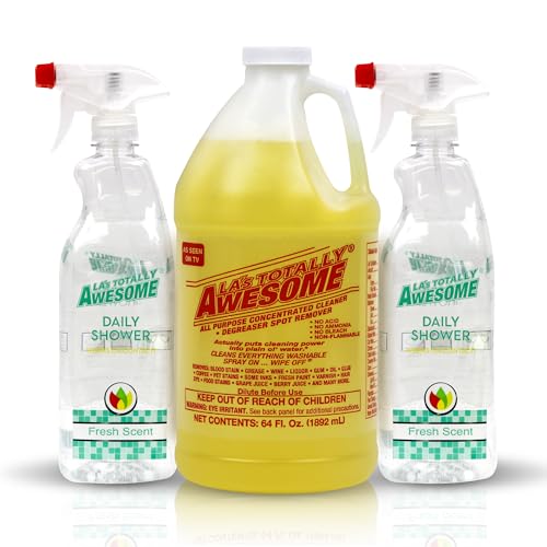 Las Totally Awesome All Purpose Cleaner, 64 oz, Mega Cleaner  Shower Cleaner Plant-Derived Spray 32oz Pack of 2