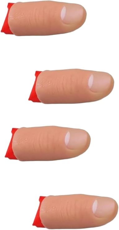 4Pcs Thumb Tip Magic Tricks Fake Thumb Tip Silk Vanish Magic Disappearing Silk Fake Thumb Tip Magic Trick Gimmick Magician Accessory Close up Illusions Making Objects Appear/Disappear, Decoration