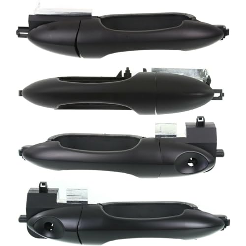 Car Door Handle Exterior Front Rear Driver & Passenger Side Left Right 4pcs Smooth Black for Ford for Focus LXZTS 00-04 & SE 00-04 07 & ZTW 02-04 & ZX4 ZXW 05-06 YS4Z5422404AAA