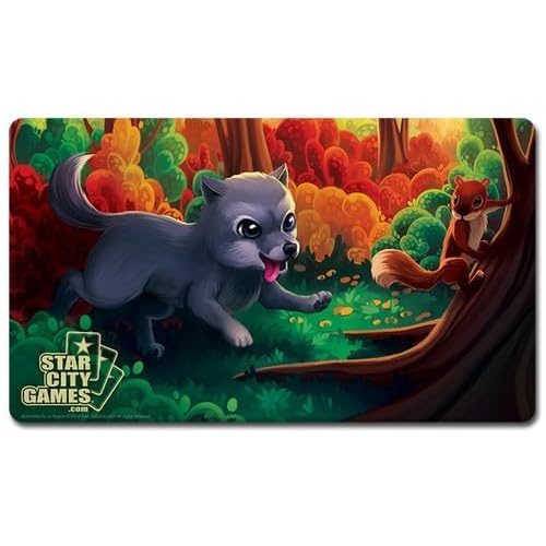 Creature Collection Wolf Gaming Playmat for MTGTCG - 24x14 Inch Rubber