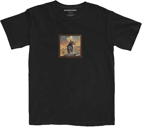 Men's Burna Boy Album Tracks (Back Print) Slim Fit T-shirt Black