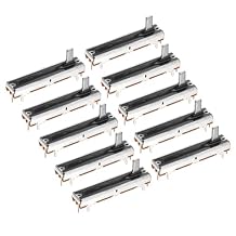 MECCANIXITY 10Pcs Straight Single Linear Slide Potentiometer 7 Pin B100K 45mm(L) 30mm Travel 10mm Handle Fader Variable Resistors Mixer Electronic Potentiometer for Dimming Tuning