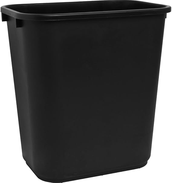 Sparco Rectangular 7 Gal. Black Wastebasket (SPR02160)