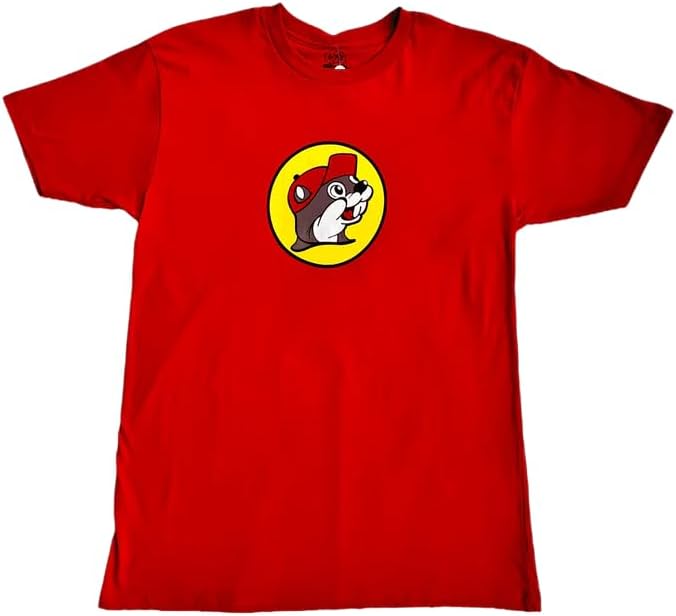 Buc-ees Classic Logo T-Shirt, Red, Cotton Crew Neck Large