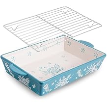 Casserole Dish with Roasting Rack Baking Dish Casserole Dishes for Oven Ceramic Baking Dish Lasagna Pan