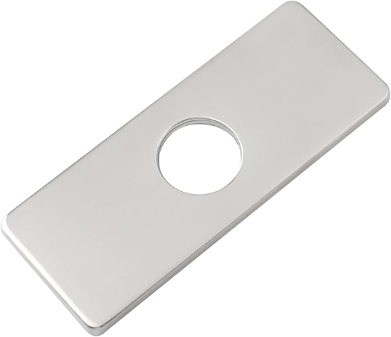 6 Hole Cover Deck Plate Escutcheon for 1 or 3 Hole Bathroom Sink Faucet, Stainless Steel Rectangle