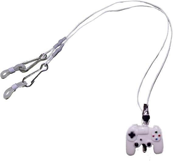 Hearing Aid or Cochlear Implant Retention Clip, Hearing Protection Accessories for Adults and Children (White Video Game Controller)
