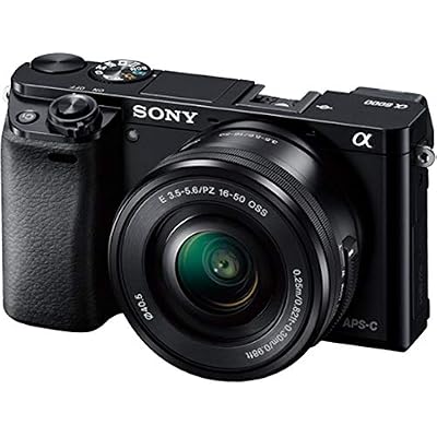 Sony Alpha a6000 Mirrorless Digitial Camera 24.3MP SLR Camera with 3.0-Inch LCD Black w 16-50mm Power Zoom Lens Renewed