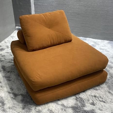 Convertible Folding Sofa Bed - Sleeper Chair With Pillow, Modern Corduroy Fabric Floor & Futon Couch, Foldable Mattress For Living Room/Dorm/Guest Use/Home Offi,Orange