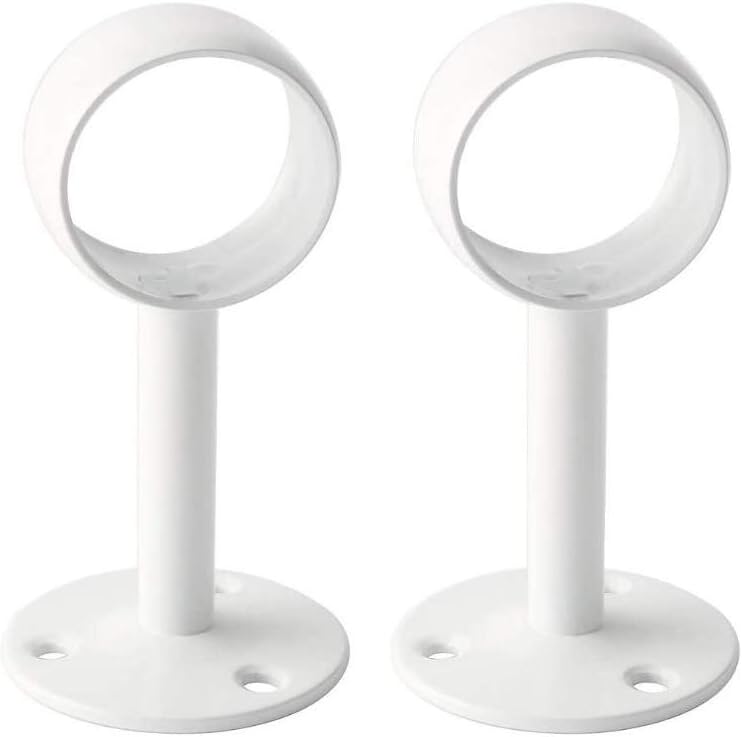 The diameter of 32 mm  1-14 inches shower curtain closet rod frame pipe flange, socket, ceiling mounting bracket pipe fitting support, 2 pieces of stainless steel white surface treatment