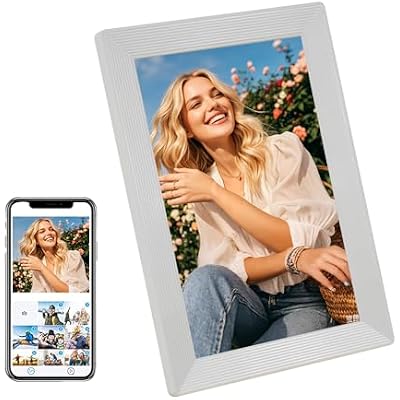 3D Digital Picture Frame, 10.1 HD LCD 1920  1200 Touchscreen Digital Photo Frame with WiFi&Bluetooth, 16GB Electronic Photo Frame, Load Photo and Video from Phone, Best Gift for Family, Friend