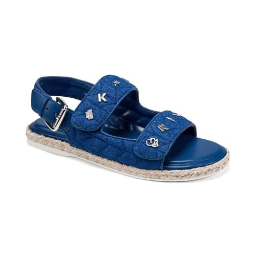 KARL LAGERFELD Womens Charlay Double Strap Sandal With Pin Embellishments