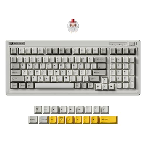Keychron R5 Retro Wireless Mechanical Keyboard, 96% Layout Hot Swappable RGB Super Red Switch, QMK Tri-Mode2.4 GHzBluetoothWired, Compatible with Mac PC Linux