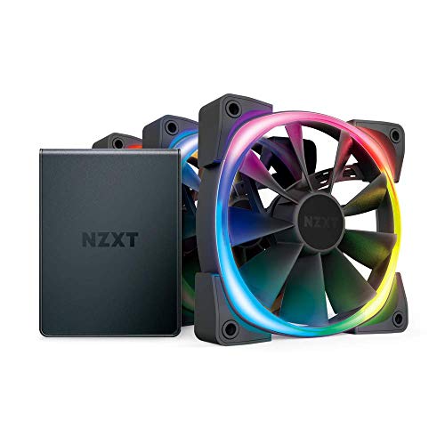 NZXT AER RGB 2-120mm - HF-2812C-T1 - Advanced Lighting Customizations - Winglet Tips - Fluid Dynamic Bearing - LED RGB PWM Fan for NZXT RGB - Triple Lighting Controller REQUIRED & NOT INCLUDED
