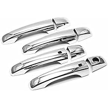 Triple Chrome Exterior Door Handle Covers Trim Fit for 13- Dodge Journey with Smart Key Cutout