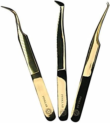 Rev Pro Gold / 3 pack tweezer set/Single/Volume/Isolation/for Eyelash Extensions By PINKLAB