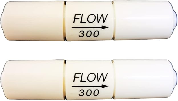 Malida 1/4 inch quick connector fittings Flow Restrictor for RO water purifiers Reverse Osmosis Systems (2, 300CC-50GPD)