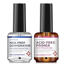 Nail Prep Dehydrator and Primer: Professional Natural Bond Nail Dehydrate & Acid Free Primer Kit for Acrylic and Gel Nail Polish 15 Ml Strong Adhesion Long-Lasting Nail Supplies