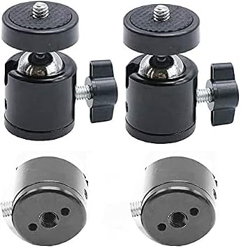 CORET Standard 1/4" Mini Head Ball Tripod Head Ball Mount Adapter 360 Degree rotatable Tripod Mount for DSLR Camera,Camcorder VCR,Mini Projector,Light Stand(2 Packs)