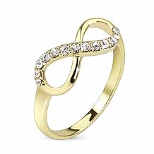 Spikes Infinite Pave Brass Gemmed Ring