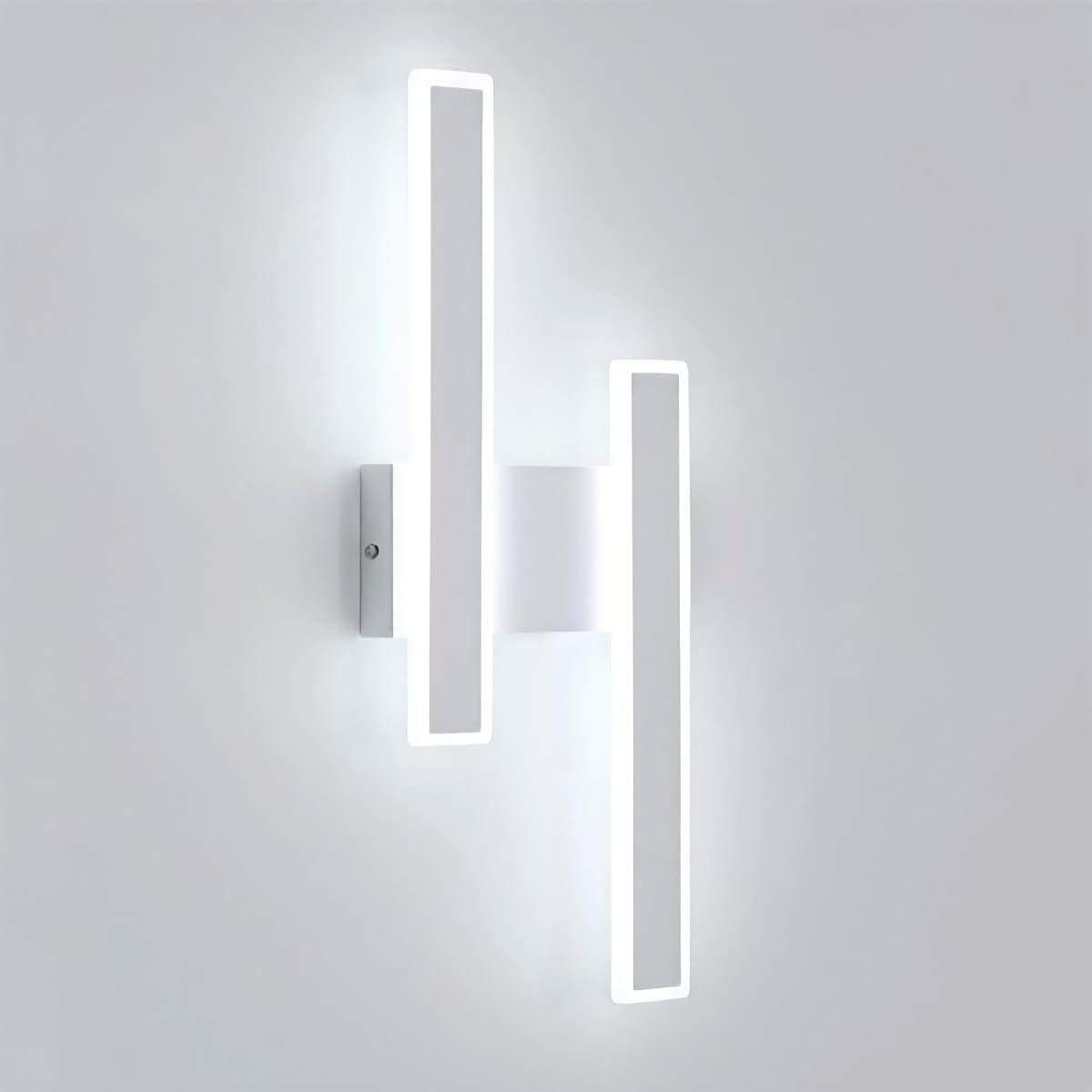 Comely Modern LED Wall Lamp, 32W LED Wall Lights Indoor, White Acrylic Wall Sconce Lights for Bedroom Living Room Office Hallway, Cool White 6500K [Energy Class E]