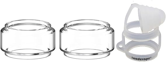 3 in 1 Replacement Bubble Fat Glass Tube Tank Dust Cap Fit For Wotofo Profile X Tank RTA (With Clear Cap)